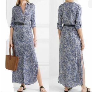 MICHAEL Michael Kors Blue Coral Mosaic Georgette Shirt Maxi Dress